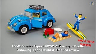 YouTube Thumbnail LEGO Creator Expert Volkswagen Beetle (10252) speed build &amp; review + surprise!