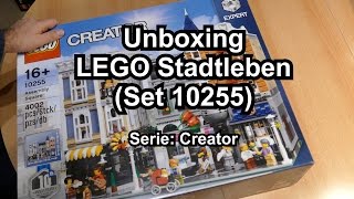 YouTube Thumbnail LEGO Stadtleben / Assembly Square Unboxing und Geschichte (Set 10255 Creator)