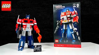 YouTube Thumbnail Hasbro Transformer jetzt mit Klemmbausteinen!  | LEGO 18+ &#39;Optimus Prime Transformer&#39; 10302 Review!
