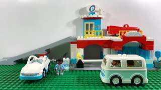 YouTube Thumbnail How To Build LEGO Duplo Parking Garage and Car Wash 10948 | Satisfying Stopmotion