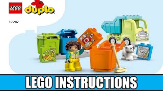 YouTube Thumbnail LEGO Instructions | DUPLO | 10987 | Recycling Truck