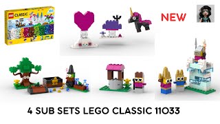 YouTube Thumbnail 4 NEW SUB SETS Lego classic 11033 ideas Unpacking and Building instructions How to build
