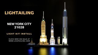 YouTube Thumbnail Lightailing Light kit Install in the Lego Architecture New York City 21028