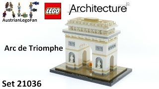 YouTube Thumbnail Lego Architecture 21036 Arc de Triomphe - Lego Speed Build Review