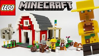 YouTube Thumbnail LEGO Minecraft 21187 The Red Barn Summer 2022 Set - Speed Build &amp; Set Review