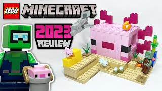 YouTube Thumbnail LEGO Minecraft the Axolotl House (21247) - 2023 Set Review