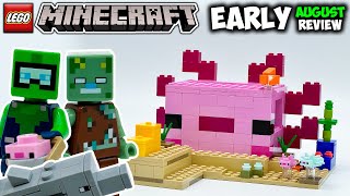 YouTube Thumbnail LEGO Minecraft Axolotl House EARLY Review! Set 21247
