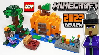 YouTube Thumbnail LEGO Minecraft the Pumpkin Farm (21248) - 2023 Set Review
