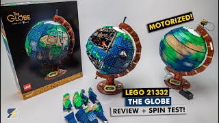 YouTube Thumbnail LEGO 21332 The Globe detailed building review + motorized spin test!