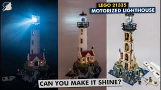 YouTube Thumbnail LEGO Ideas 21335 Motorized Lighthouse detailed building review &amp; light test