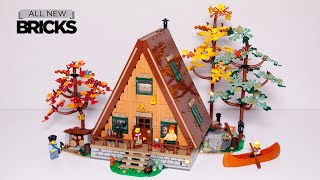 YouTube Thumbnail Lego Ideas 21338 A-Frame Cabin Speed Build