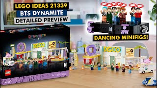 YouTube Thumbnail LEGO Ideas 21339 BTS Dynamite (레고 방탄소년단) with dancing minifigures - detailed preview