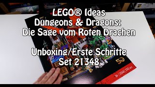 YouTube Thumbnail Unboxing/Erste Schritte: LEGO Dungeons &amp; Dragons: Die Sage vom Roten Drachen (Ideas Set 21348)