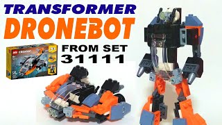 YouTube Thumbnail Tutorial: Lego Creator 31111 alternate design transformer Cyber drone robot version 1