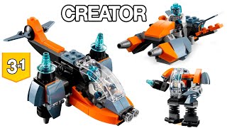 YouTube Thumbnail Lego Creator  31111  Cyber Drone  3in1  Speed Build Review