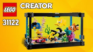 YouTube Thumbnail LEGO Fish Tank (31122) from Creator | Step-by-Step Building Instructions | Top Brick Builder