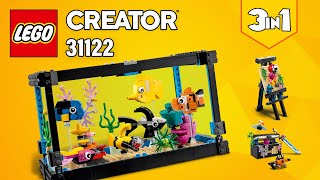 YouTube Thumbnail LEGO® Creator 3in1 Fish Tank (31122)[352 pcs] Easel &amp; Treasure Chest | Building Instructions | TBB