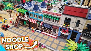 YouTube Thumbnail LEGO Noodle Shop Modular Building Built &amp; Placed!