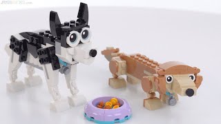 YouTube Thumbnail LEGO Creator 3-in-1 Adorable Dogs 31137 alternate build: Husky &amp; Long-Haired Dachshund!