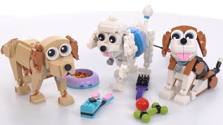 YouTube Thumbnail LEGO Creator 3-in-1 Adorable Dogs 31137 main build review! Cartoonish charm &amp; good value