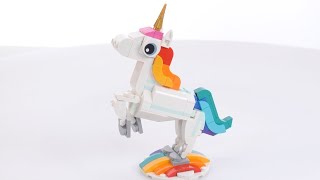 YouTube Thumbnail LEGO Creator 3-in-1 Magical Unicorn 31140 main model review! Nice amount of plastic for your buck