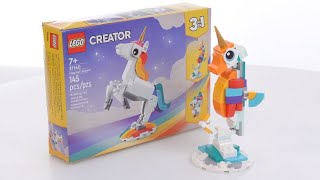 YouTube Thumbnail LEGO Creator 3-in-1 Seahorse! Magical Unicorn 31140 alternate &#39;B&#39; model