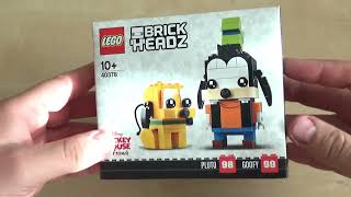 YouTube Thumbnail Unboxing of Lego 40378 Pluto and Goofy Brick Headz