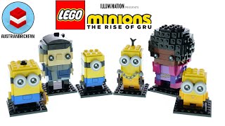 YouTube Thumbnail Lego Minions Rise of Gru 40420 Gru, Stuart and Otto &amp; 40421 Belle Bottom, Kevin and Bob Speed Build