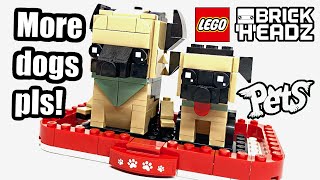YouTube Thumbnail LEGO Pets German Shepherd Dogs BrickHeadz review! 2021 set 40440!