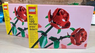 YouTube Thumbnail LEGO Roses 40460 (two sets, 4x flowers) 🎧 Pure Build