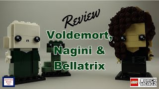 YouTube Thumbnail LEGO BrickHeadz Lord Voldemort, Nagini &amp; Bellatrix LaStrange review set 40496