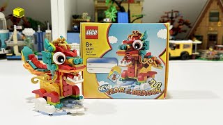 YouTube Thumbnail LEGO 40611 YEAR OF THE DRAGON 2024 SPEED BUILD - BRICK BRICKS