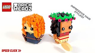 YouTube Thumbnail Girl Power!! Iconic MOANA and MERIDA Brickheadz from LEGO #40621 / Speed Build Review