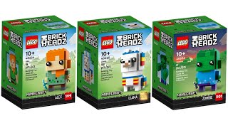 YouTube Thumbnail All LEGO Minecraft Brickheadz 2023 Compilation/Collection Speed Build