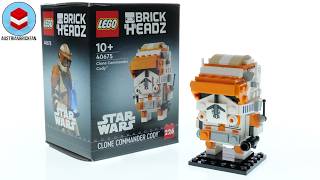 YouTube Thumbnail LEGO Star Wars Brickheadz 40675 Clone Commander Cody Speed Build Review