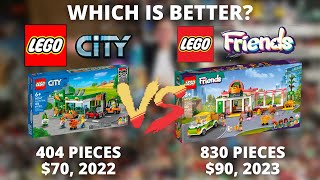 YouTube Thumbnail CITY vs FRIENDS: Which has the better Grocery Store? LEGO Theme Comparison!