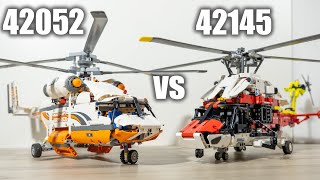 YouTube Thumbnail LEGO Airbus H175 Rescue Helicopter vs Heavy Lift Helicopter | LEGO 42145 vs 42052 | 42052 vs 42145