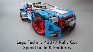 YouTube Thumbnail Lego Technic 42077 Rally Car speed build &amp; features