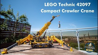 YouTube Thumbnail LEGO Technic 42097 Compact Crawler Crane unboxing, speed build and detailed review