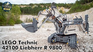 YouTube Thumbnail LEGO Technic 42100 Liebherr R 9800 unboxing, build highlights, review and field test!