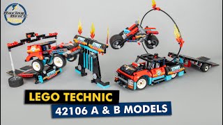 YouTube Thumbnail LEGO Technic 42106 A vs B model - let&#39;s see all the pullback stunts!