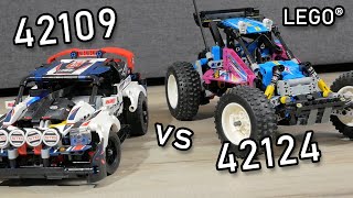 YouTube Thumbnail LEGO Top Gear Rally Car vs LEGO Off-Road Buggy | LEGO 42109 vs 42124 | LEGO 42124 vs 42109 | Control
