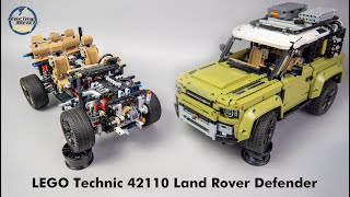 YouTube Thumbnail LEGO Technic 42110 Land Rover Defender unboxing, speed build and detailed review