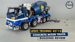 YouTube Thumbnail LEGO Technic 42112 Concrete Mixer Truck detailed building review