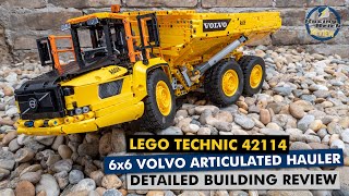 YouTube Thumbnail LEGO Technic 42114 6x6 Volvo Articulated Hauler detailed building review