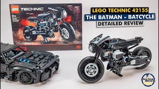 YouTube Thumbnail LEGO Technic 42155 The Batman - Batcycle detailed building review