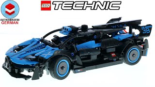 YouTube Thumbnail LEGO Technic 42162 Bugatti Bolide Agile Blue - LEGO Speed Build Review