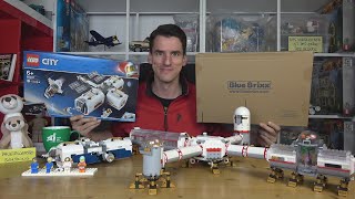 YouTube Thumbnail LEGO® vs BlueBrixx® - Raumstation 60227 und Raumbasis 101891 im Vergleich.