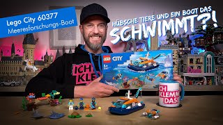 YouTube Thumbnail WASSERFEST und TOLLE TIERE!! 😱😍😁  Lego City 60377 Meeresforschungs-Boot