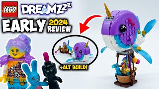 YouTube Thumbnail Izzie&#39;s Narwhal Hot Air Balloon EARLY 2024 Review (BOTH BUILDS!) LEGO Dreamzzz Set 71472